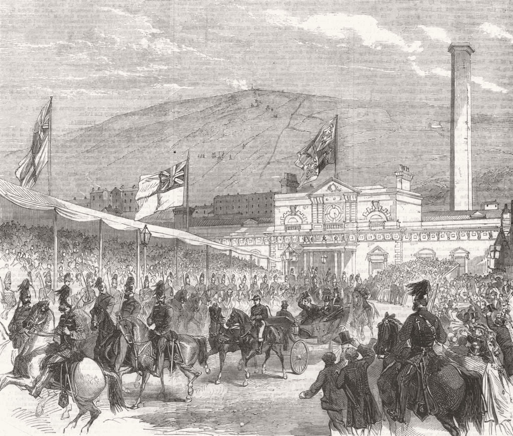 YORKS. Visit of Prince of Wales to Halifax. arrival 1863 old antique print